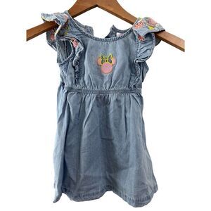 Disney Junior Minnie Mouse Denim Dress Crochet Toddler Girls‎ 2T NWOT